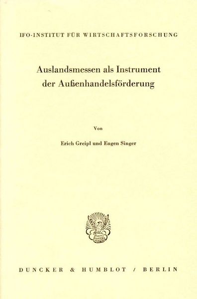 Produktbild: Auslandsmessen als Instrument der Au&szlig;enhandelsf&ouml;rderung.