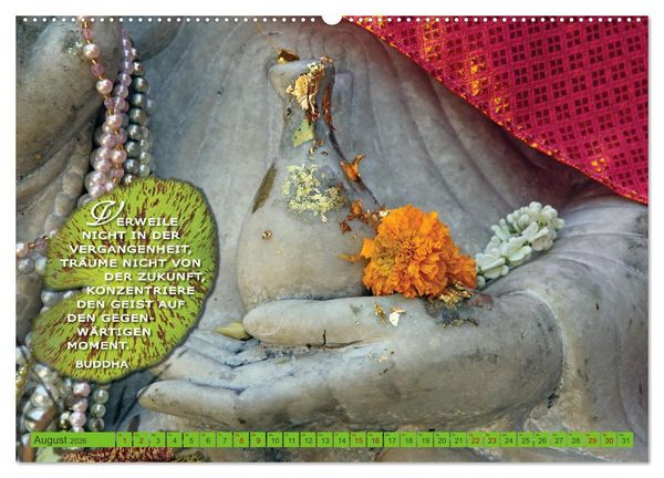 Produktbild: Buddhas Worte - Der Weg zur Achtsamkeit (Wandkalender 2026 DIN A2 quer), CALVENDO Monatskalender