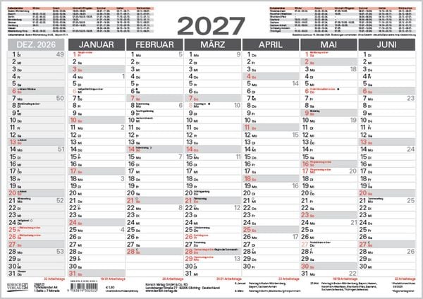 Produktbild: Tafelkalender A4 2027