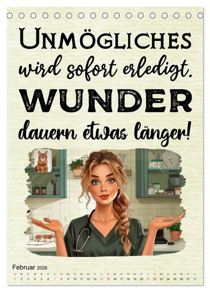 Produktbild: Tierarztspr&uuml;che (Tischkalender 2026 DIN A5 hoch), CALVENDO Monatskalender