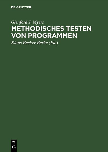 Produktbild: Methodisches Testen von Programmen