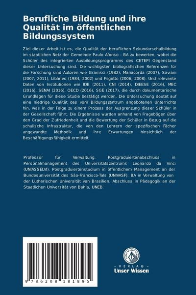 Produktbild: Berufliche Bildung und ihre Qualit&auml;t im &ouml;ffentlichen Bildungssystem