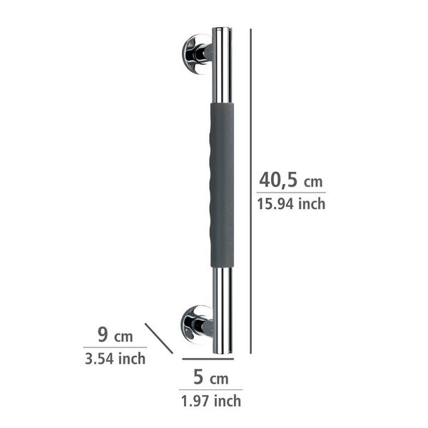 Produktbild: Edelstahl Wandhaltegriff Mod. Secura 40,5 cm, Bad-Sicherheitsgriff, belastbar bis 120 kg
