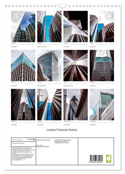 Produktbild: London Financial District (Wandkalender 2026 DIN A3 hoch), CALVENDO Monatskalender