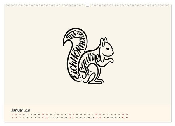 Produktbild: Buchstabentiere (hochwertiger Premium Wandkalender 2027 DIN A2 quer), Kunstdruck in Hochglanz