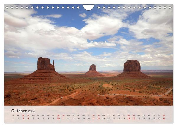 Produktbild: Monument Valley - Faszinierende Westernkulisse in den USA (Wandkalender 2026 DIN A4 quer), CALVENDO Monatskalender