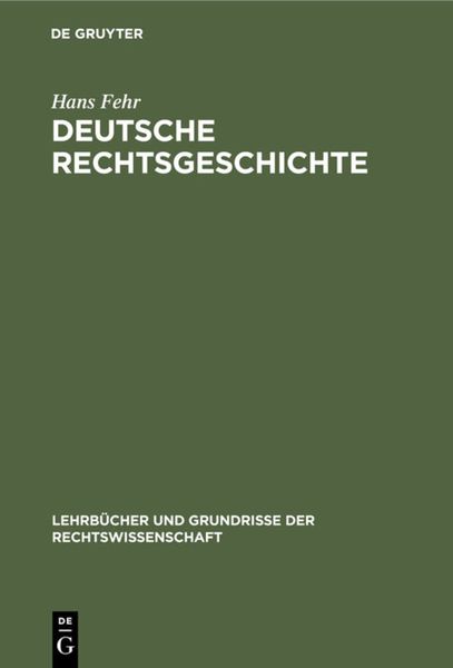 Produktbild: Deutsche Rechtsgeschichte