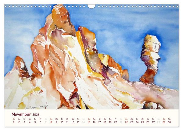 Produktbild: Lanzarote und Teneriffa - Aquarelle (Wandkalender 2026 DIN A3 quer), CALVENDO Monatskalender