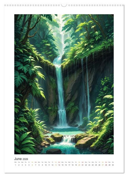 Produktbild: Fantastic Anime Worlds (Wall Calendar 2026 DIN A2 portrait), CALVENDO 12 Month Wall Calendar