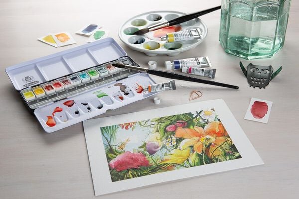 Produktbild: Schmincke Horadam Aquarell, Metallkasten, 12 x 1/2 N&auml;pfchen + Leerschiene
