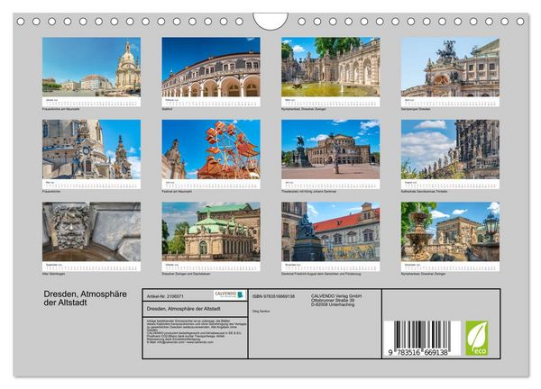 Produktbild: Dresden, Atmosph&auml;re der Altstadt (Wandkalender 2026 DIN A4 quer), CALVENDO Monatskalender