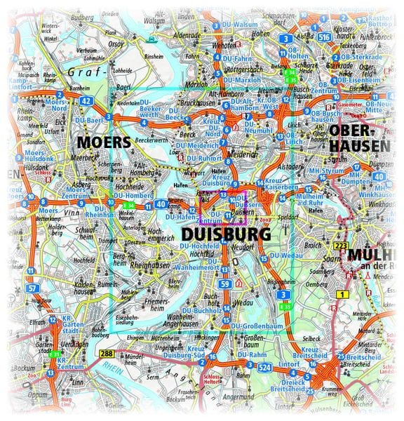 Duisburg. Stadtplan 1:18 000