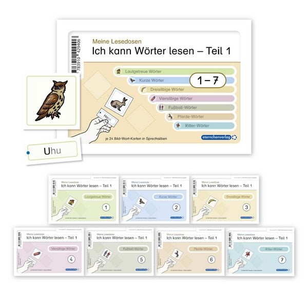 Produktbild: Ich kann W&ouml;rter lesen - Teil 1 - Meine Lesedosen 1-7 im Set