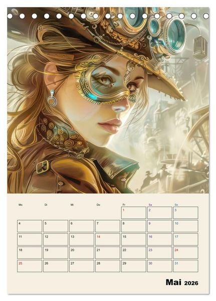 Produktbild: Steampunk - Mechanische Fantasiewelt (Tischkalender 2026 DIN A5 hoch), CALVENDO Monatskalender