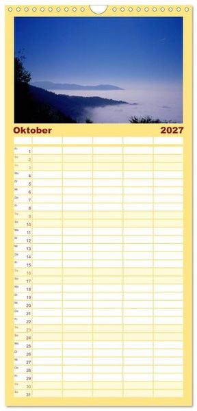 Produktbild: Familienplaner 2027 - Bayerischer Wald mit 5 Spalten (Wandkalender, 21 x 45 cm) CALVENDO
