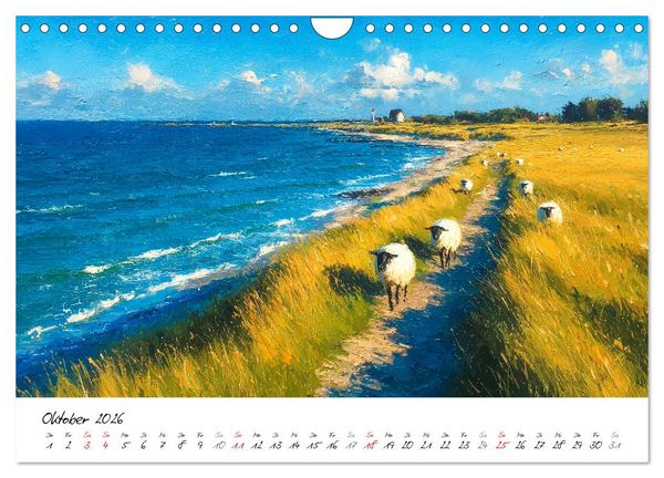 Produktbild: Sylt - Acrylmalerei von der Nordsee-Insel (Wandkalender 2026 DIN A4 quer), CALVENDO Monatskalender