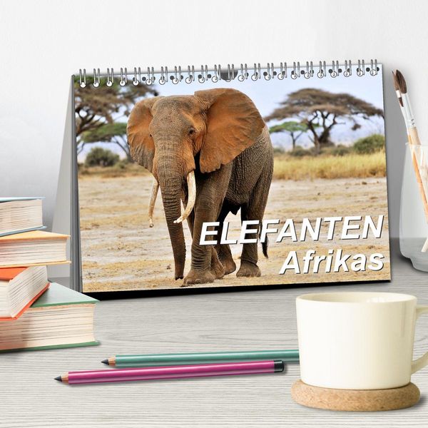 Produktbild: Elefanten Afrikas (Tischkalender 2026 DIN A5 quer), CALVENDO Monatskalender