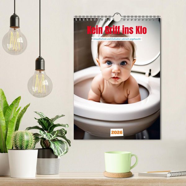 Produktbild: Kein Griff ins Klo . Umweltschutz und Zivilisation satirisch angehaucht (Wandkalender 2026 DIN A4 hoch), CALVENDO Monatskalender