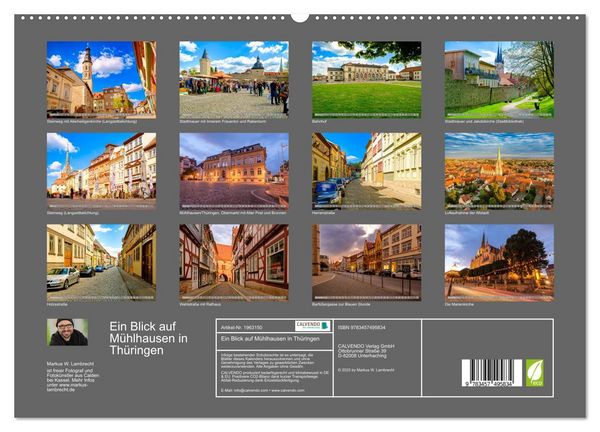 Produktbild: Ein Blick auf M&uuml;hlhausen in Th&uuml;ringen (hochwertiger Premium Wandkalender 2026 DIN A2 quer), Kunstdruck in Hochglanz