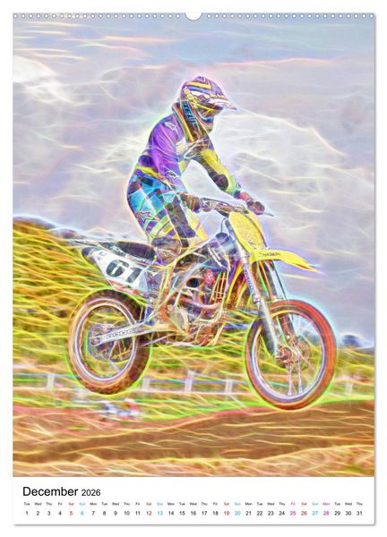 Produktbild: Electrifying Motorcross (High Quality Premium Wall Calendar 2026 DIN A2 portrait),CALVENDO 12 Month Wall Calendar