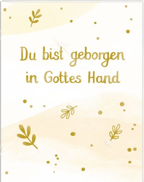 Produktbild: Holzkreuz mit Mini-B&uuml;chlein &ndash; Du bist geborgen in Gottes Hand