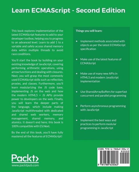 Produktbild: Learn ECMAScript - Second Edition