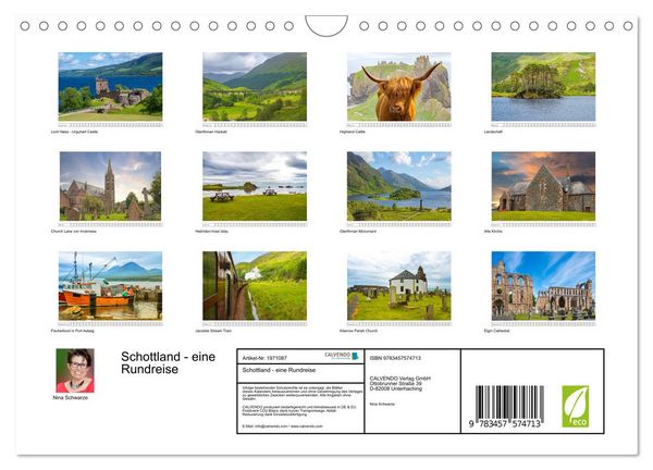 Produktbild: Schottland - eine Rundreise (Wandkalender 2026 DIN A4 quer), CALVENDO Monatskalender