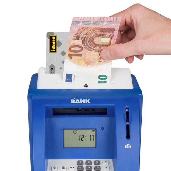 Produktbild: Idena Spardose Geldautomat mit Sound blau