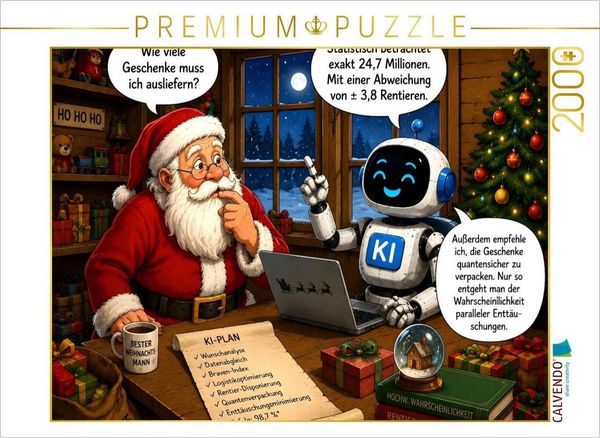 CALVENDO Puzzle Diskussion mit dem Weihnachtsmann | 2000 Teile Lege-Größe 90 × 67 cm Foto-Puzzle für glückliche Stunden
