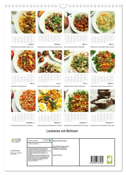 Produktbild: Leckeres mit Bohnen (Wandkalender 2027 DIN A3 hoch), CALVENDO Monatskalender