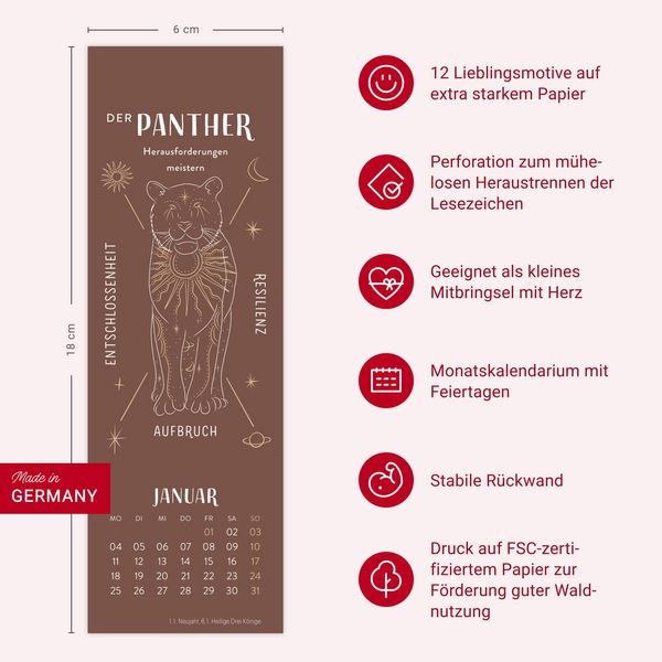 Produktbild: Krafttiere Lesezeichen & Kalender 2027