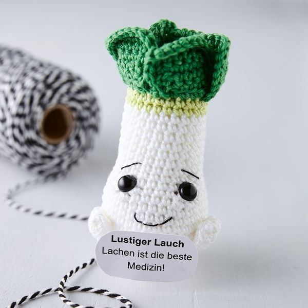 Produktbild: Emotional Support Veggies. Kleine H&auml;kelfiguren mit positiven Botschaften