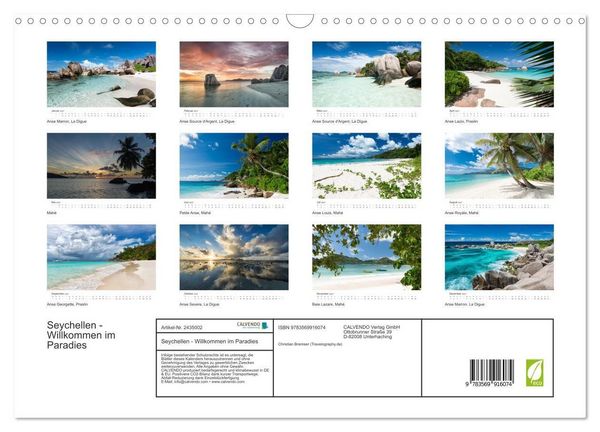 Produktbild: Seychellen - Willkommen im Paradies (Wandkalender 2027 DIN A3 quer), CALVENDO Monatskalender