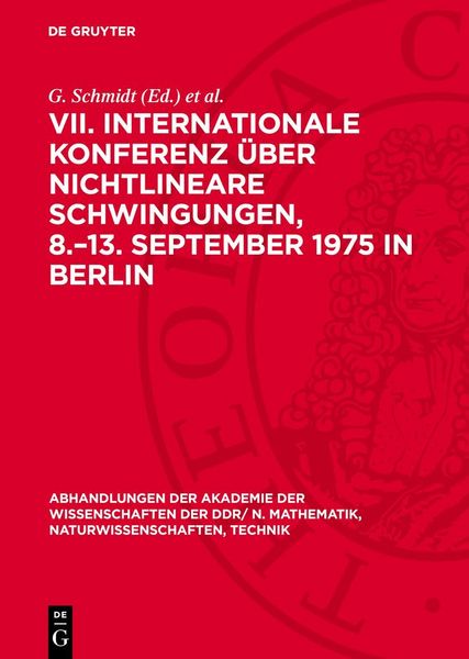 Produktbild: VII. Internationale Konferenz &uuml;ber Nichtlineare Schwingungen, 8.&ndash;13. September 1975 in Berlin