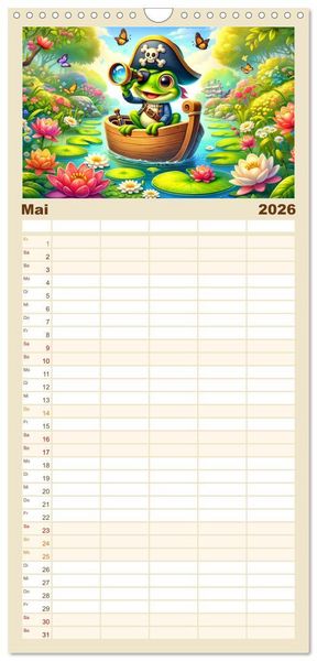 Produktbild: Familienplaner 2026 - Kleine Piraten, Gro&szlig;e Tr&auml;ume" - Ein Kalender f&uuml;r junge Entdecker mit 5 Spalten (Wandkalender, 21 x 45 cm) CALVENDO
