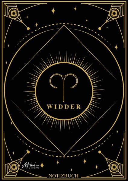 Produktbild: Edles Notizbuch Sternzeichen Widder | Designed by Alfred Herler
