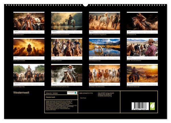 Produktbild: Westernwelt (hochwertiger Premium Wandkalender 2026 DIN A2 quer), Kunstdruck in Hochglanz