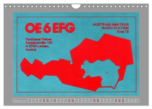 Produktbild: Austria calling - Amateurfunk in &Ouml;sterreich (Wandkalender 2026 DIN A4 quer), CALVENDO Monatskalender