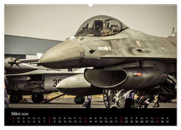 Produktbild: F-16 Fliegende Legende (hochwertiger Premium Wandkalender 2026 DIN A2 quer), Kunstdruck in Hochglanz