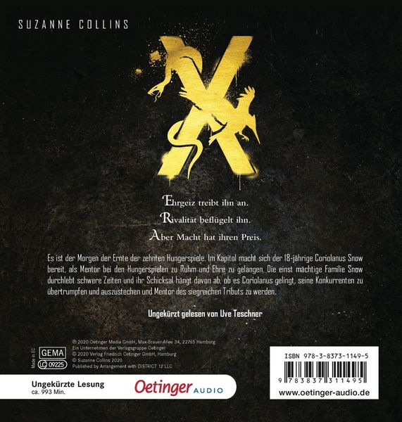 Produktbild: Die Tribute von Panem X. Das Lied von Vogel und Schlange