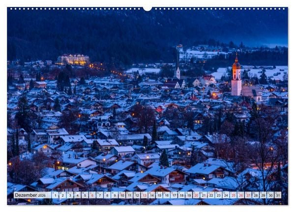 Produktbild: Garmisch-Partenkirchen - Zentrum des Werdenfelser Landes (Wandkalender 2026 DIN A2 quer), CALVENDO Monatskalender