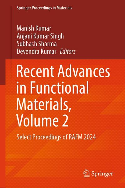 Produktbild: Recent Advances in Functional Materials, Volume 2