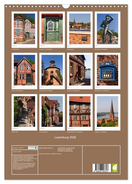 Produktbild: Lauenburg 2026 (Wandkalender 2026 DIN A3 hoch), CALVENDO Monatskalender