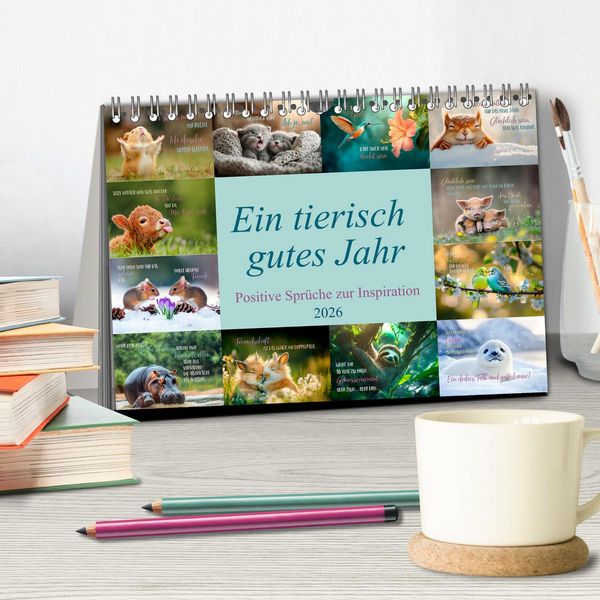 Produktbild: Ein tierisch gutes Jahr (Tischkalender 2026 DIN A5 quer), CALVENDO Monatskalender