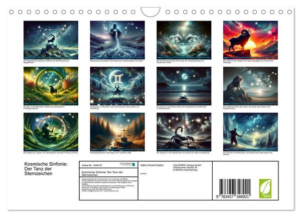 Produktbild: Kosmische Sinfonie: Der Tanz der Sternzeichen (Wandkalender 2026 DIN A4 quer), CALVENDO Monatskalender