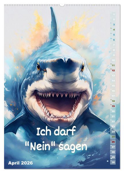 Produktbild: Ich bin stark - Ein tierischer Affirmationskalender (hochwertiger Premium Wandkalender 2026 DIN A2 hoch), Kunstdruck in Hochglanz
