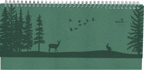 Tisch-Querkalender Nature Line Forest 2025 - Tisch-Kalender - Büro-Kalender quer 29,7x13,5 cm - 1 Woche 2 Seiten - Umwel