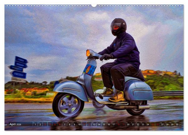 Produktbild: Vespazieren (hochwertiger Premium Wandkalender 2026 DIN A2 quer), Kunstdruck in Hochglanz