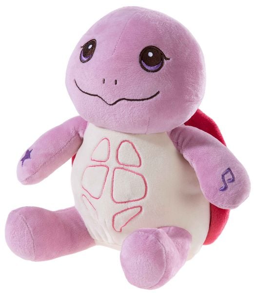 Heunec 110960 - MusiLEDI Schildkröte, violett, 28cm, Plüschtier mit Musik und LED-Licht im Bauch