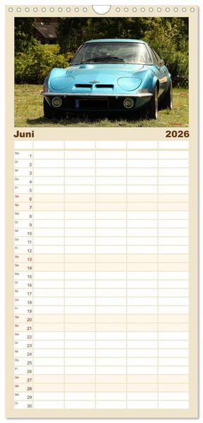 Produktbild: Familienplaner 2026 - Opel GT Der Kalender mit 5 Spalten (Wandkalender, 21 x 45 cm) CALVENDO
